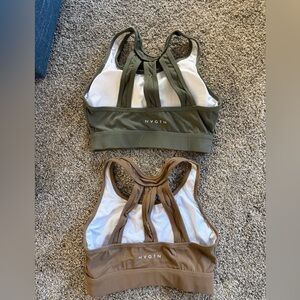 NVGTN Olive and Brown Sports Bras